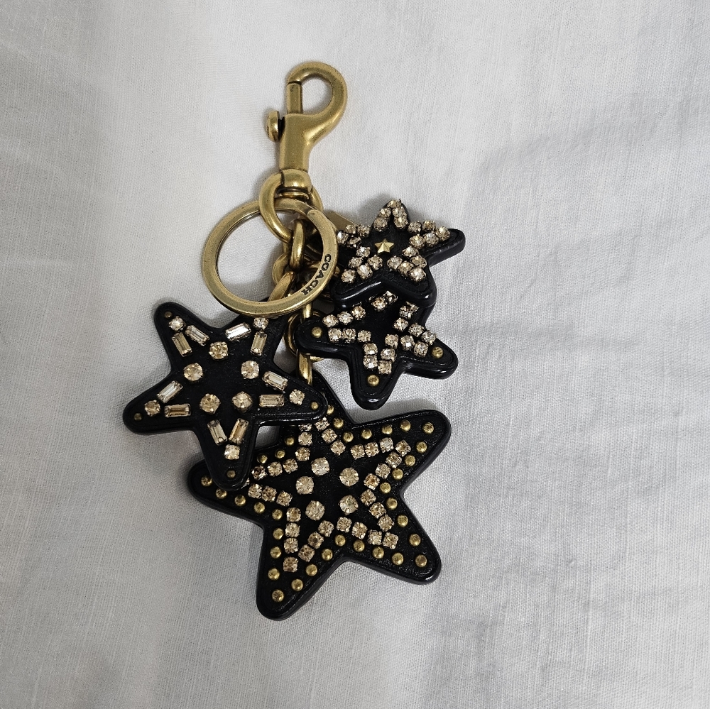 Coach star cluster keychain